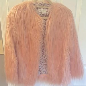 Donna Salyers Fabulous Furs Pink Faux Fur Jacket